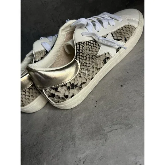 Steve Madden Madden Girls White Multi Snakeskin Star Sneakers Womens Size 7.5 - Picture 12 of 16